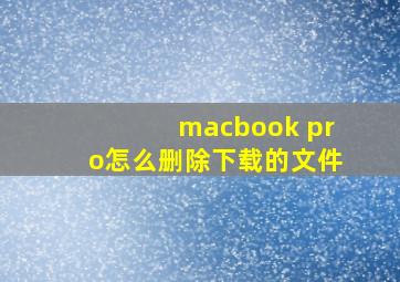 macbook pro怎么删除下载的文件